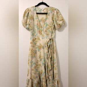 Lauren Conrad short-sleeve floral wrap dress XS Perfect for Easter